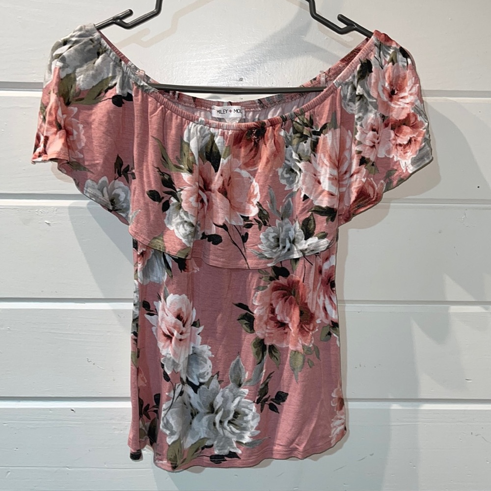 Miley & Molly Off the Shoulder Floral Top